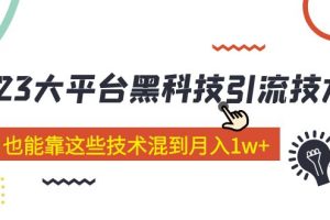 价值4899的2023大平台黑科技引流技术 小白也能靠这些技术混到月入1w+29节课