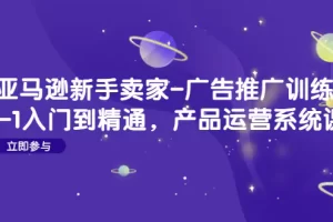 亚马逊新手卖家-广告推广训练营：0-1入门到精通，产品运营系统课！