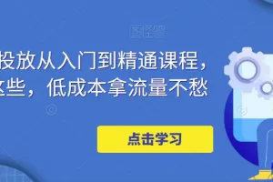 万相台投放·新手到精通课程，学会这些，低成本拿流量不愁！