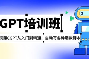 2023最新CGPT培训班：玩赚CGPT从入门到精通 自动写各种爆款脚本(3月23更新)