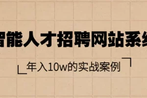 智能人才招聘网站系统，年入10w的实战案例（搭建教程+源码）