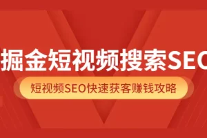 掘金短视频搜索SEO，短视频SEO快速获客赚钱攻略（价值980）