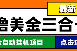 最新国外撸美金三合一全自动挂机项目，单窗口一天2~5美金【脚本+教程】