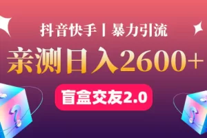 最高日收益2600+丨盲盒交友蓝海引流项目2.0，可多账号批量操作！