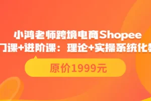 小鸿老师跨境电商Shopee入门课+进阶课：理论+实操系统化教学（原价1999）