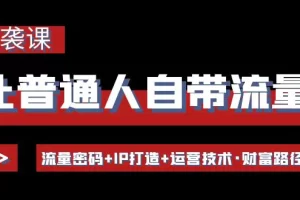 让普通人自带流量的逆袭课：流量密码+IP打造+运营技术·财富路径