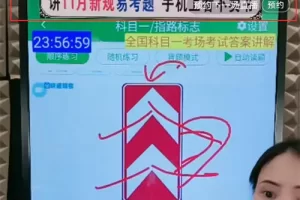 他直播教人做科目一的题目