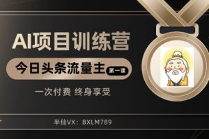 AI项目系列训练营（公众号流量主与今日头条篇）