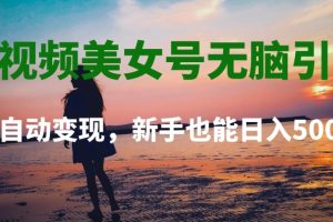 短视频美女号无脑引流，全自动变现，新手也能日入500+