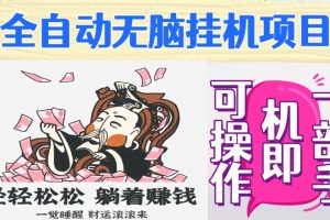 全自动无脑挂机项目，单机一天能跑100+，一部手机即可操作