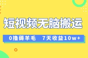 12月最新无脑搬运薅羊毛，7天轻松收益1W，vivo短视频创作收益来袭