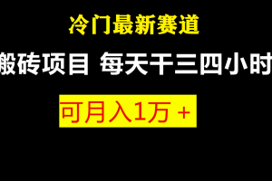 最新冷门游戏搬砖项目，小白零基础也可以月入过万（附教程+软件）