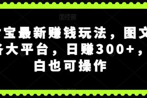 支付宝最新赚钱玩法，图文发到各大平台，日赚300+，小白也可操作