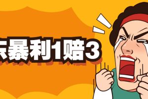 京东暴利一赔三，单号可下车1W+，新号基本稳下（仅供揭秘）