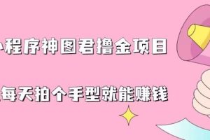 抖音小程序神图君撸金项目，用手机每天拍个手型挂载一下小程序就能赚钱