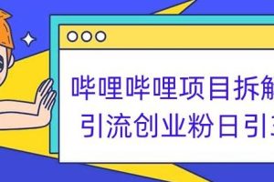 哔哩哔哩项目拆解引流创业粉日引300+小白可轻松上手
