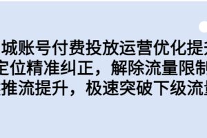 同城账号付费投放优化提升，定位精准纠正，解除流量限制，自然推流提升