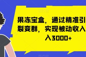 果冻宝盒，通过精准引流和裂变群，实现被动收入，日入3000+