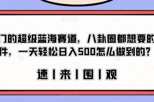 冷门的超级蓝海赛道，八卦圈都想要的文件，一天轻松日入500怎么做到的？