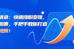 思维语录：快速涨粉变现，简单粗暴，手把手教你打造爆款视频！（教程+AI使用）