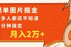 利用图片掘金，月入2万+，0基础也可以操作，一分钟搞定