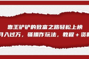 靠王铲铲的致富之路轻松上榜，月入过万，骚操作玩法（教程＋资料）