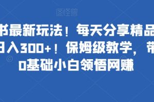 小红书最新玩法！每天分享精品壁纸就能日入300+！保姆级教学，带你从0基础小白领悟网赚