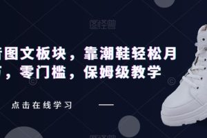 全新抖音图文板块，靠潮鞋轻松月入过万，零门槛，保姆级教学