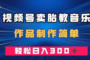 视频号卖胎教音乐，作品制作简单，一单49，轻松日入300＋