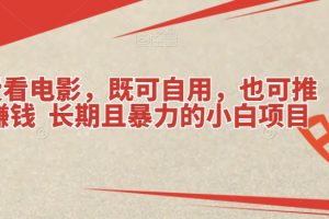 免费看电影，既可自用，也可推广赚钱长期且暴力的小白项目