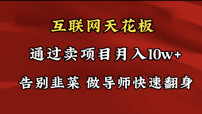 导师训练营互联网的天花板，让你告别韭菜，通过卖项目月入10w+，一定要操作的项目