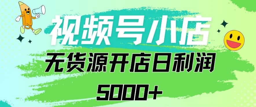 视频号无货源小店从0到1，日订单量千单以上，日利润稳稳5000+