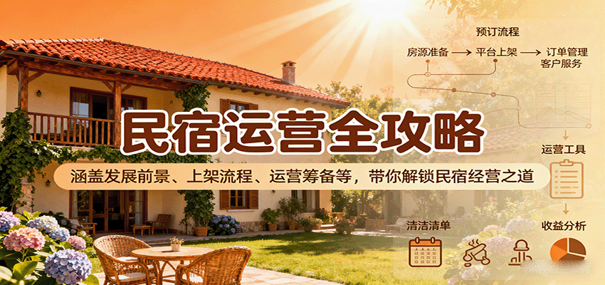 民宿运营全攻略:涵盖发展前景、上架流程、运营筹备等,带你解锁民宿经营之道