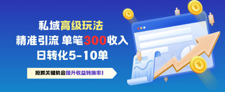 私域高级玩法,精准引流,单笔3张收益,日转化5-10单
