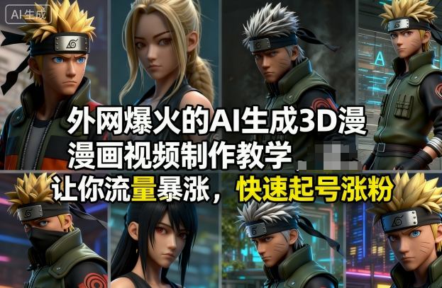 外网爆火的AI生成3D漫画视频制作教学，让你流量暴涨，快速起号涨粉