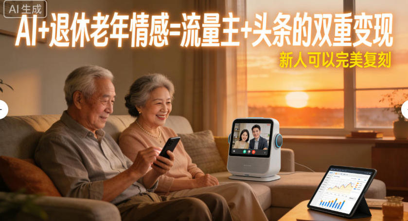 AI+退休老年情感=流量主+头条的双重变现,新人可以完美复刻