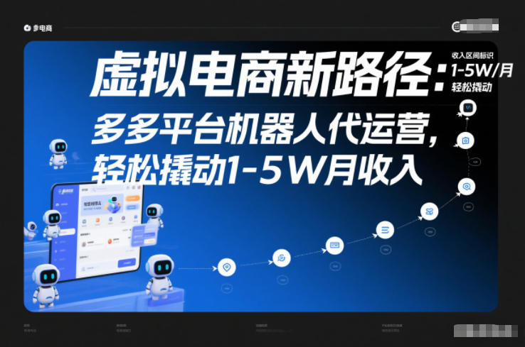 虚拟电商新路径:多多平台机器人代运营,轻松撬动1-5W月收入