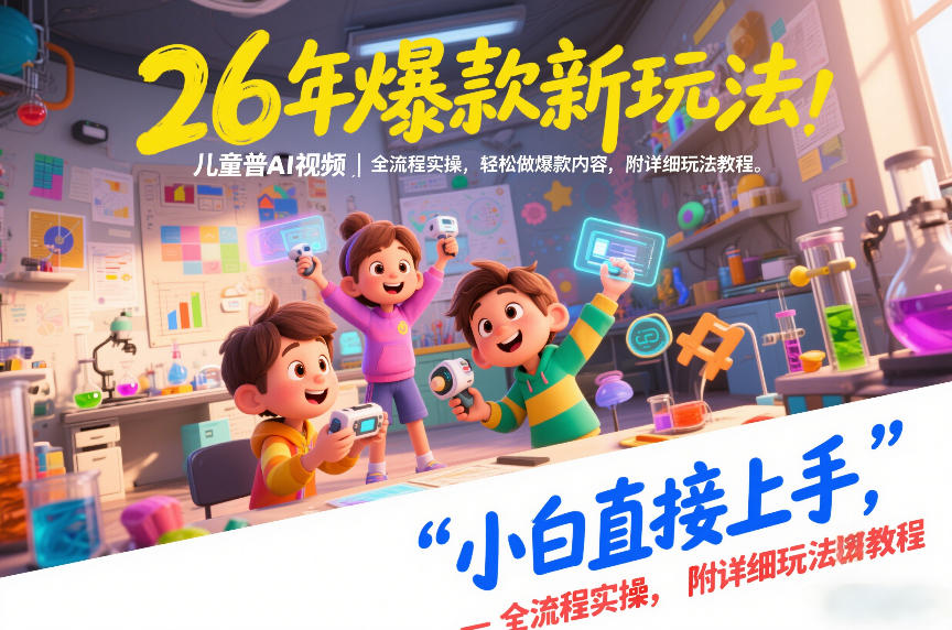 26年爆款新玩法！儿童科普AI视频全流程实操，小白轻松上手，附详细教程