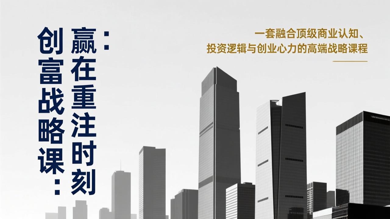 《创富战略课:赢在重注时刻》一套融合顶级商业认知、投资逻辑与创业心力的高端战略课程