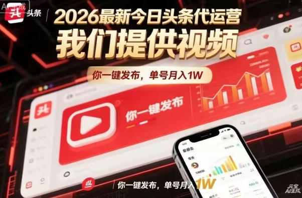 今日头条躺賺模式，你9我1，操作简单，一键发布，单机日入数百，长期合作【揭秘】 |