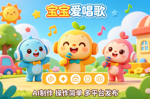 AI制作儿歌动画短视频,可多平台发布,操作简单好上手