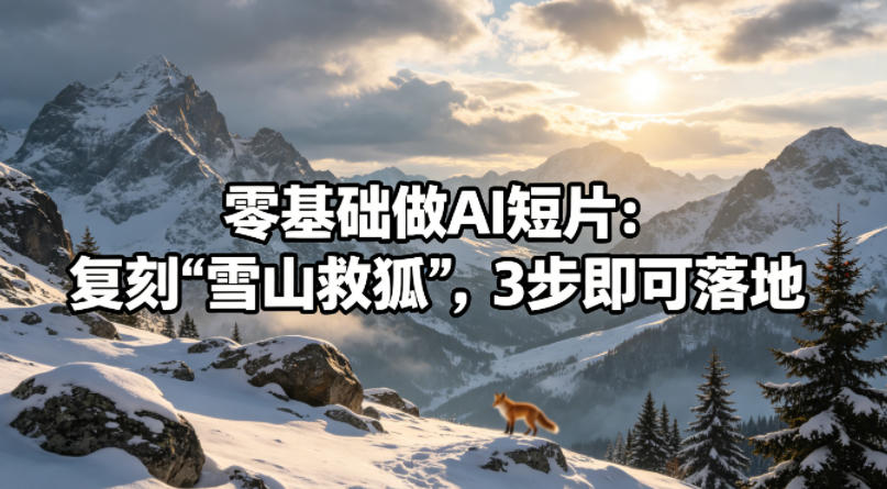 零基础做AI短片：复刻《雪山救狐》，3步即可落地