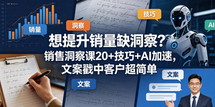 想提升销量缺洞察？销售洞察课20+技巧+AI加速，文案戳中客户超简单【原创双语字幕