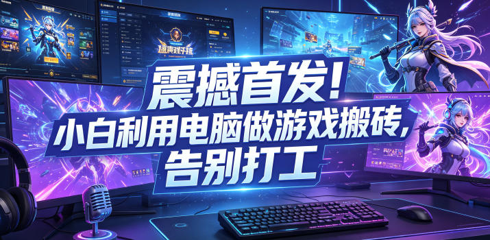 震撼首发！小白利用电脑做游戏搬砖，告别打工