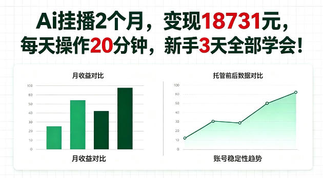 Ai挂播2个月，变现18731，每天操作20分钟新手3天学会