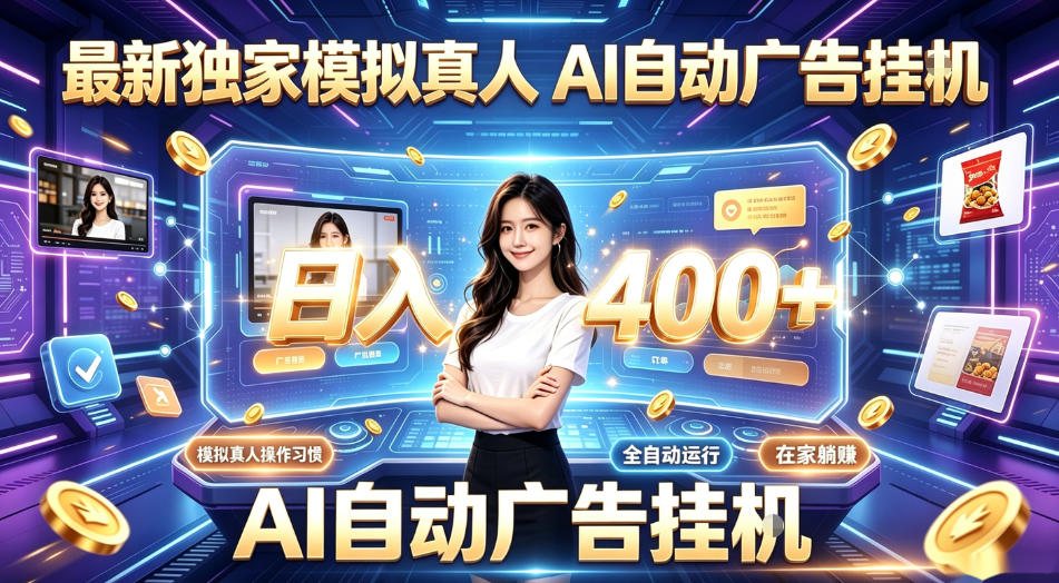 最新独家模拟真人，AI自动挂号挂G，日入400+，全程全自动运行，无需人工