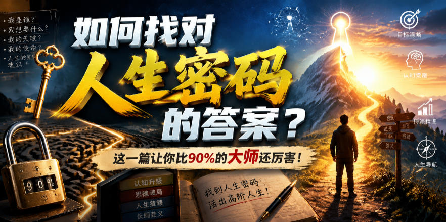 付费文章：如何找对人生密码的答案？这一篇让你比90%的大师还厉害