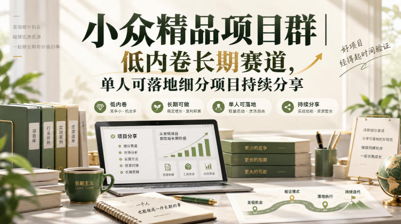 小众精品项目群|低内卷长期赛道,单人可落地细分项目持续分享(更新1030)